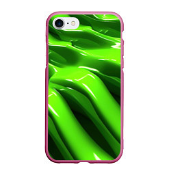 Чехол iPhone 7/8 матовый Текстура зеленая слизь, цвет: 3D-малиновый