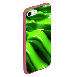 Чехол iPhone 7/8 матовый Текстура зеленая слизь, цвет: 3D-малиновый — фото 2