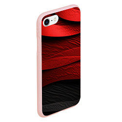 Чехол iPhone 7/8 матовый Шероховатая красно-черная текстура, цвет: 3D-светло-розовый — фото 2