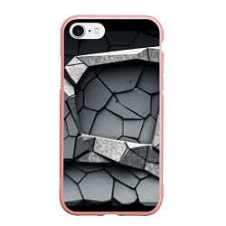 Чехол iPhone 7/8 матовый Каменная конструкция паттерн, цвет: 3D-светло-розовый