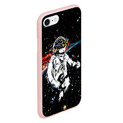 Чехол iPhone 7/8 матовый Космонавт играет рок на гитаре, цвет: 3D-светло-розовый — фото 2
