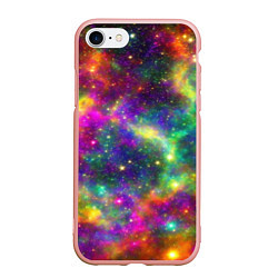 Чехол iPhone 7/8 матовый Яркий неоновый космос, цвет: 3D-светло-розовый