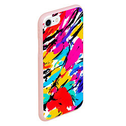 Чехол iPhone 7/8 матовый Абстрактные узоры штрихи, цвет: 3D-светло-розовый — фото 2
