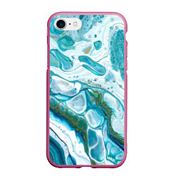 Чехол iPhone 7/8 матовый 50 Оттенков Океана, цвет: 3D-малиновый