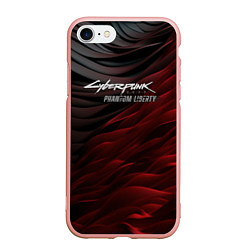 Чехол iPhone 7/8 матовый Cyberpunk 2077 phantom liberty black red, цвет: 3D-светло-розовый