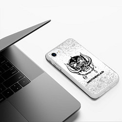 Чехол iPhone 7/8 матовый Motorhead с потертостями на светлом фоне, цвет: 3D-белый — фото 2