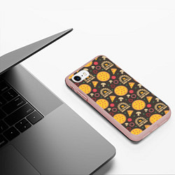 Чехол iPhone 7/8 матовый Пицца из печи, цвет: 3D-светло-розовый — фото 2