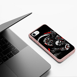 Чехол iPhone 7/8 матовый Cyberpunk death, цвет: 3D-светло-розовый — фото 2