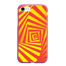 Чехол iPhone 7/8 матовый Оптическая иллюзия вглубь, цвет: 3D-малиновый