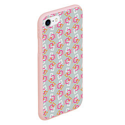 Чехол iPhone 7/8 матовый Яркая геометрия, цвет: 3D-светло-розовый — фото 2
