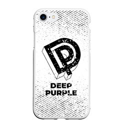 Чехол iPhone 7/8 матовый Deep Purple с потертостями на светлом фоне, цвет: 3D-белый