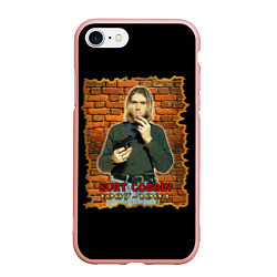 Чехол iPhone 7/8 матовый Kurt Cobain 1967 - 1994, цвет: 3D-светло-розовый