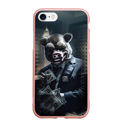 Чехол iPhone 7/8 матовый Payday 3 animal mask, цвет: 3D-светло-розовый