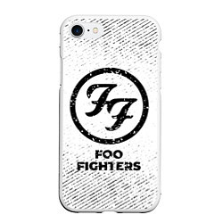 Чехол iPhone 7/8 матовый Foo Fighters с потертостями на светлом фоне, цвет: 3D-белый