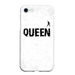 Чехол iPhone 7/8 матовый Queen glitch на светлом фоне: символ сверху, цвет: 3D-белый