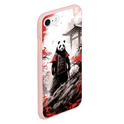 Чехол iPhone 7/8 матовый Panda samurai, цвет: 3D-светло-розовый — фото 2