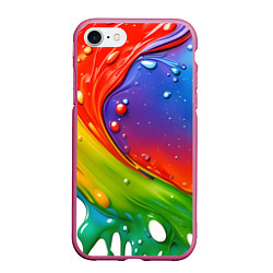 Чехол iPhone 7/8 матовый Палитра цветов, цвет: 3D-малиновый