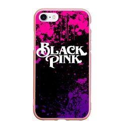 Чехол iPhone 7/8 матовый Blackpink - neon, цвет: 3D-светло-розовый