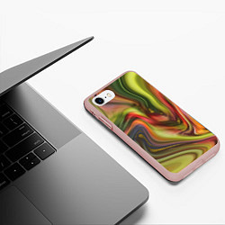 Чехол iPhone 7/8 матовый Abstraction waves, цвет: 3D-светло-розовый — фото 2