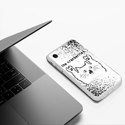 Чехол iPhone 7/8 матовый The Cranberries рок кот на светлом фоне, цвет: 3D-белый — фото 2