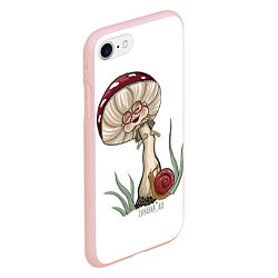 Чехол iPhone 7/8 матовый Хохочущий мухомор, цвет: 3D-светло-розовый — фото 2