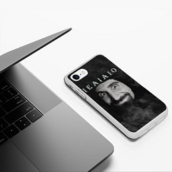 Чехол iPhone 7/8 матовый System of a Down i e a i a i o, цвет: 3D-белый — фото 2