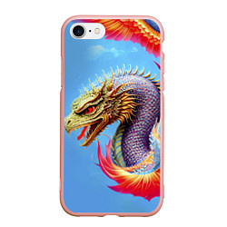 Чехол iPhone 7/8 матовый Dragon - irezumi - tattoo - Japan, цвет: 3D-светло-розовый