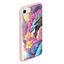 Чехол iPhone 7/8 матовый Свирепый дракон - татуировка - ирезуми - Япония, цвет: 3D-светло-розовый — фото 2