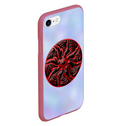 Чехол iPhone 7/8 матовый Щитовидная мандала, цвет: 3D-малиновый — фото 2