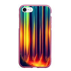 Чехол iPhone 7/8 матовый Волшебный лес полосы, цвет: 3D-малиновый