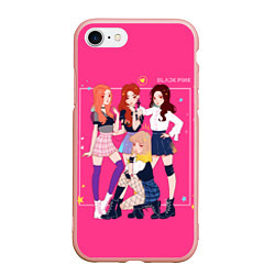 Чехол iPhone 7/8 матовый Blackpink anime poster, цвет: 3D-светло-розовый