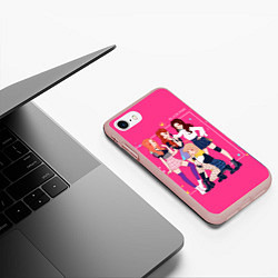 Чехол iPhone 7/8 матовый Blackpink anime poster, цвет: 3D-светло-розовый — фото 2