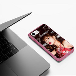 Чехол iPhone 7/8 матовый Lisa Blackpink, цвет: 3D-малиновый — фото 2
