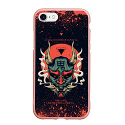 Чехол iPhone 7/8 матовый Oni mask, цвет: 3D-светло-розовый