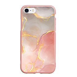 Чехол iPhone 7/8 матовый Texture and glitter, цвет: 3D-светло-розовый