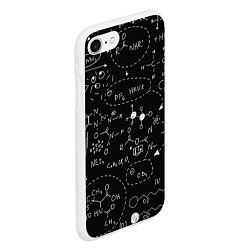 Чехол iPhone 7/8 матовый Химические формулы на чёрном, цвет: 3D-белый — фото 2