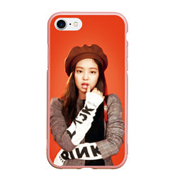 Чехол iPhone 7/8 матовый Blackpink Jennie in beret, цвет: 3D-светло-розовый