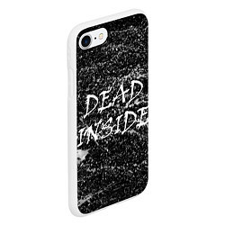 Чехол iPhone 7/8 матовый Dead Inside надпись и брызги, цвет: 3D-белый — фото 2