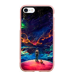 Чехол iPhone 7/8 матовый Вершина мира, цвет: 3D-светло-розовый
