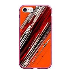 Чехол iPhone 7/8 матовый Киберпанк модерн линии, цвет: 3D-малиновый