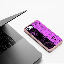 Чехол iPhone 7/8 матовый Dead inside purple black, цвет: 3D-светло-розовый — фото 2