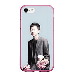 Чехол iPhone 7/8 матовый Chanyeol, цвет: 3D-малиновый