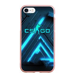 Чехол iPhone 7/8 матовый Counter strike neon style, цвет: 3D-светло-розовый