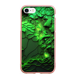 Чехол iPhone 7/8 матовый Объемная зеленая текстура, цвет: 3D-светло-розовый