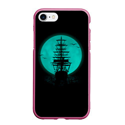 Чехол iPhone 7/8 матовый Мрачный корабль, цвет: 3D-малиновый