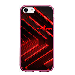Чехол iPhone 7/8 матовый Red neon CS GO, цвет: 3D-малиновый
