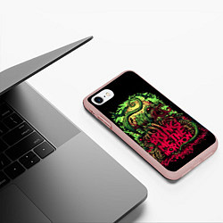 Чехол iPhone 7/8 матовый Bring me the horizon dinosaurs, цвет: 3D-светло-розовый — фото 2