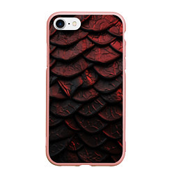 Чехол iPhone 7/8 матовый Объемная текстура из темных плит, цвет: 3D-светло-розовый