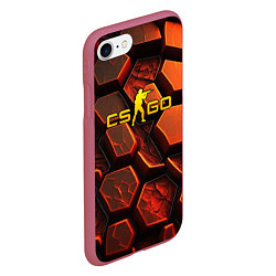 Чехол iPhone 7/8 матовый CS GO orange logo, цвет: 3D-малиновый — фото 2