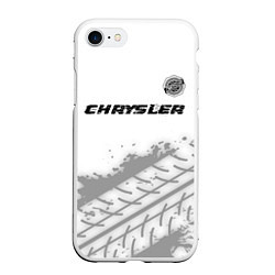 Чехол iPhone 7/8 матовый Chrysler speed на светлом фоне со следами шин: сим